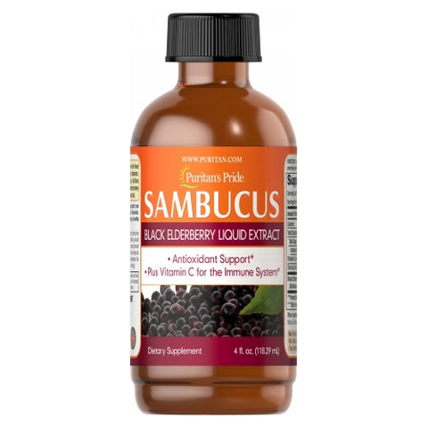 Puritan's Pride, Sambucus Black Elderberry Liquid Extract, 60 Caplets