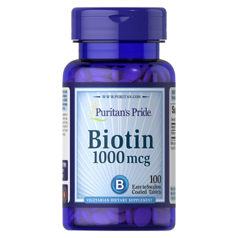 Puritan's Pride, Biotin, 1000 mcg, 100 Tablets