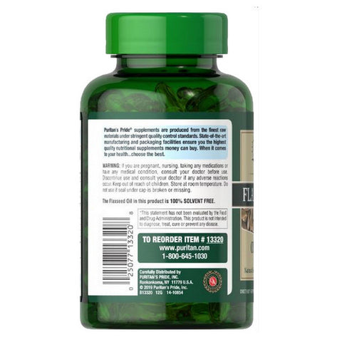 Puritan's Pride, Natural Flax Oil, 1200 mg, 100 Rapid Release Softgels
