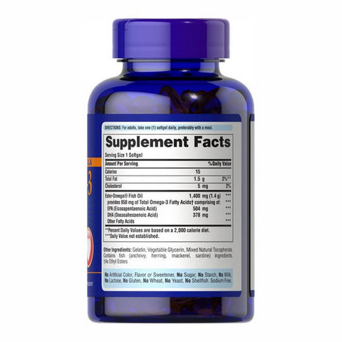 Puritan's Pride, One Per Day Omega-3 Fish Oil (Active Omega-3), 1360 mg, 90 Softgels