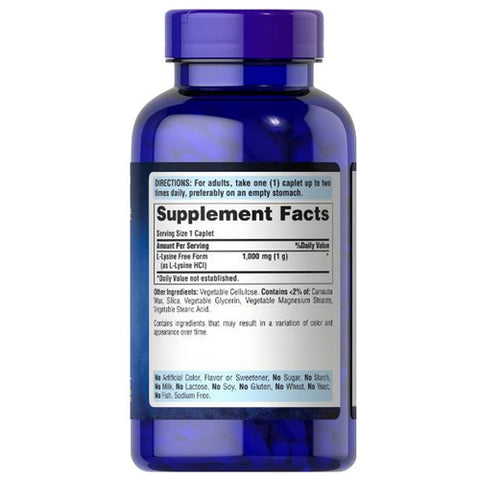Puritan's Pride, L-Lysine, 1000 mg, 250 Caplets