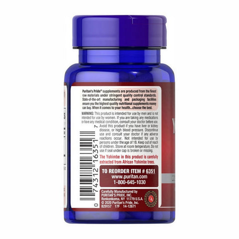 Puritan's Pride, Yohimbe Extract, 1000 mg, 50 Rapid Release Capsules