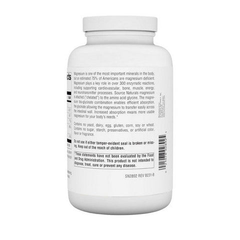 Source Naturals, Magnesium Glycinate, 180 Tabs Source Naturals