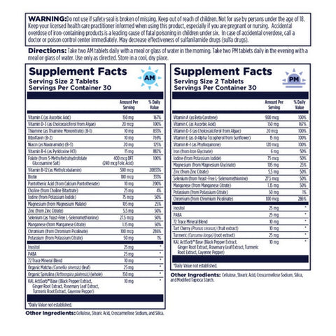 Kal, Multivitamin Am/Pm Universal, 2x60 Count