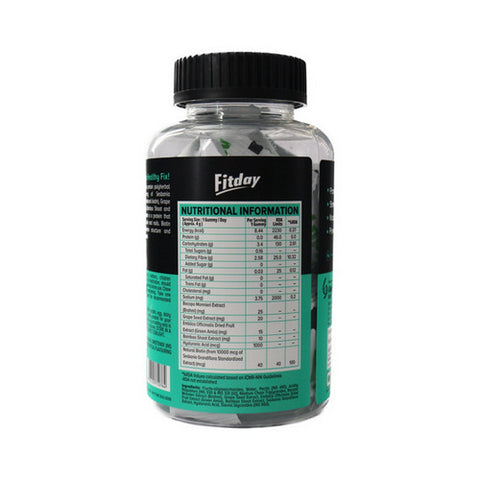 Fitday, Fitday Hair Gummies, Blueberry Flavour 30 Chewable Gummies