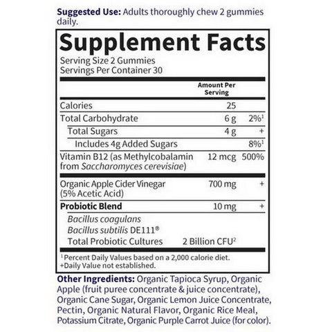 Garden of Life, Organics Apple Cider Vinegar Probiotic, 60 Gummies