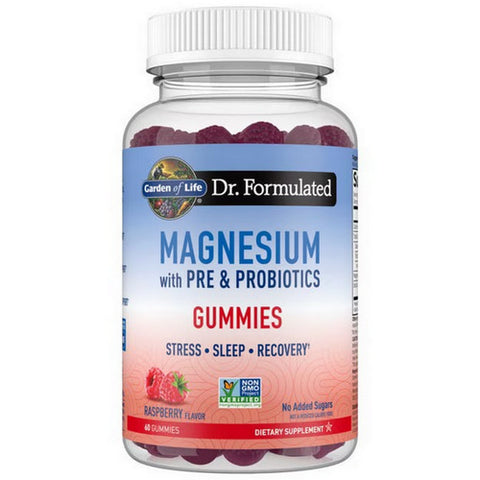 Garden of Life, Dr. Formulated Magnesium with Pre and Probiotics Raspberry, 60 Gummies