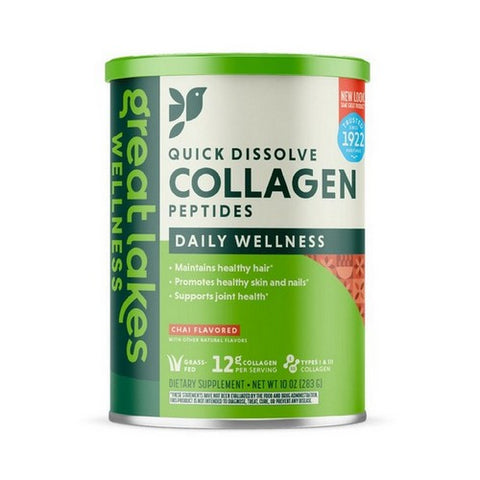 Great Lakes Wellness, Collagen Peptides Chai Flavored, 10 Oz