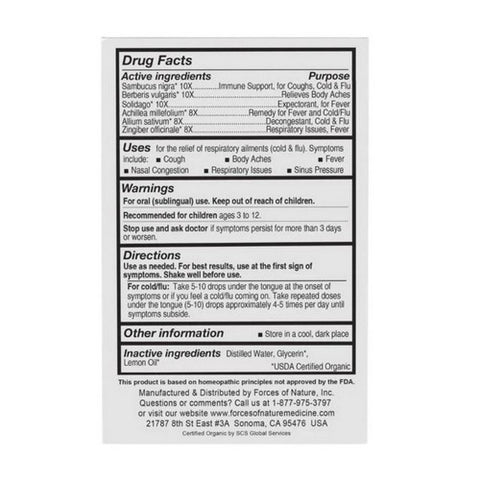 Forces of Nature, Cold & Flu For Kids, 10 Ml