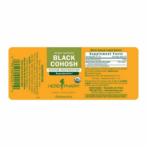 Herb Pharm, Black Cohosh, 1 Oz
