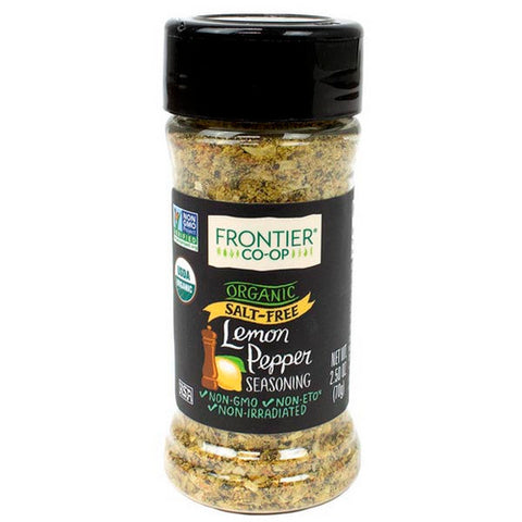 Frontier Coop, Organic Salt Free Lemon Pepper Seasoning, 2.5 Oz