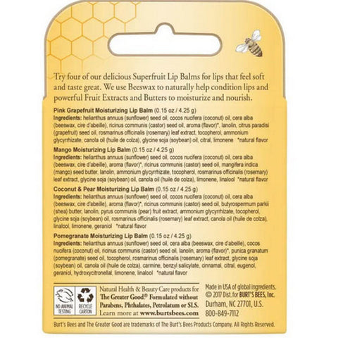 Burts Bees, Superfruit Lip Balm Blister, 0.15 Oz