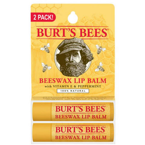 Burts Bees, Beeswax Lip Balm, 2 Count