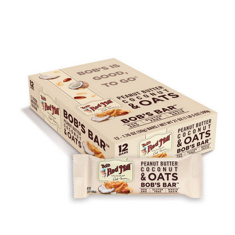 Bobs Red Mill, Peanut Butter Coconut And Oats Bos Bar, 12 Bars