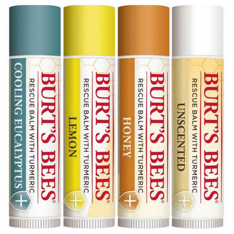 Burts Bees, Lip Balm Rescue, 4 Count