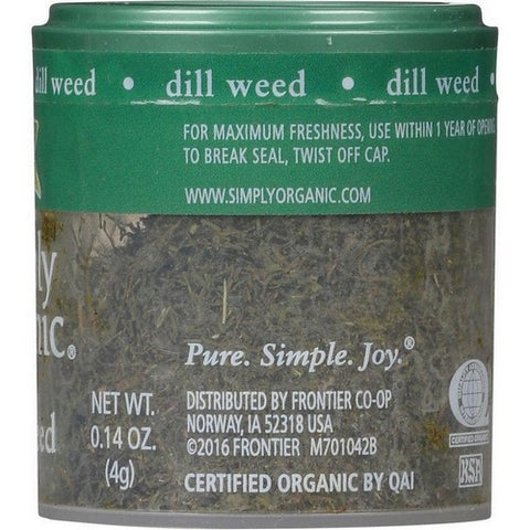 Simply Organic, Organic Dill Weed, 0.14 Oz