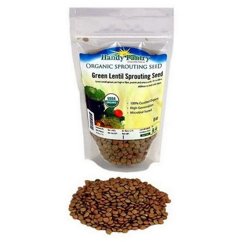 Handy Pantry, Green Lentil Organic Sprouting Seeds, 8 Oz