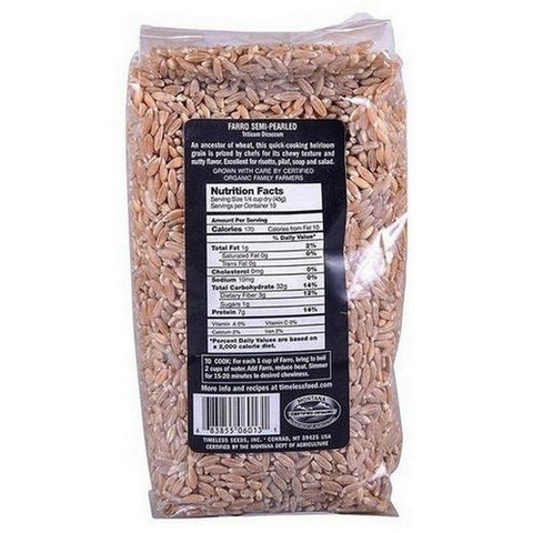 Timeless Natural Foods, Organic Heirloom Semi Pearled Farro, 16 Oz
