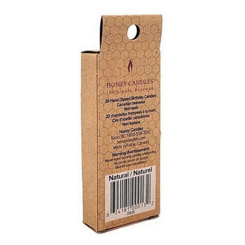 Honey Candle Co., Party Beeswax Natural Candles, 20 Count