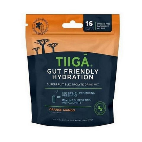 Tiiga, Gut Friendly Hydration Orange Mango, 16 Count