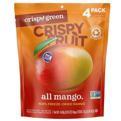 Crispy Green, Mango Freeze Dried Fruit, 0.63 Oz / 4 Pack
