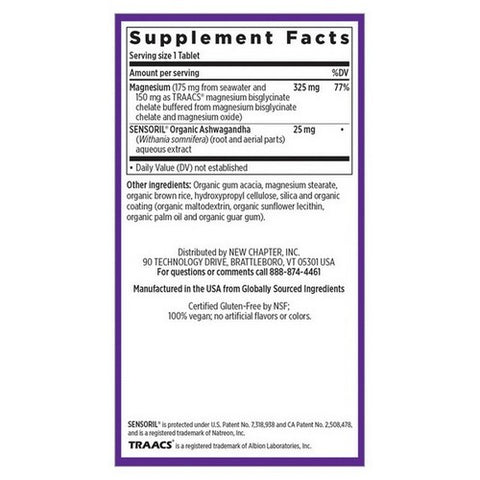 New Chapter, Magnesium + Ashwagandha, 90 Count