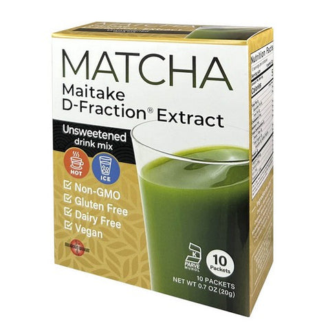 Maitake Mushroom Wisdom, Matcha Maitake D-Fraction Extract Sticks, 10 Count