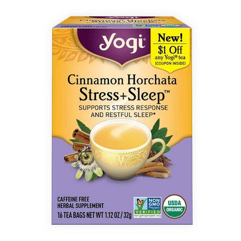 Yogi, Organic Cinnamon Horchata Stress + Sleep Tea, 16 Bags