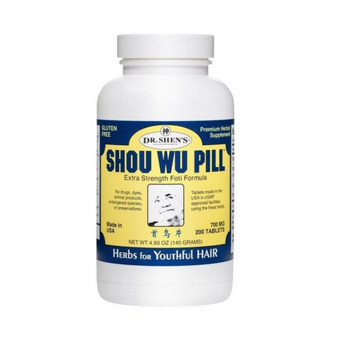 Dr. Shen's, Shou Wu Pill Youthful Hair, 700 MG, 200 TABS