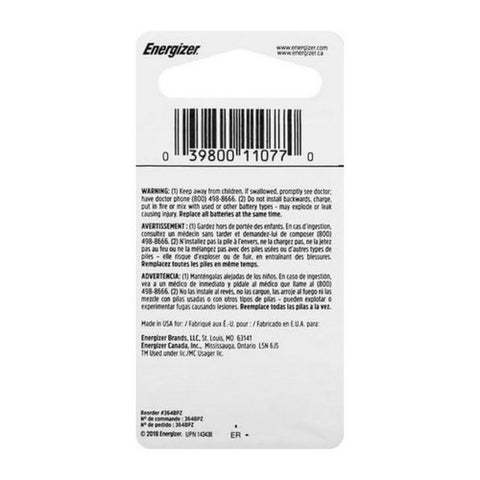 Energizer, Silver Oxide Battery 364, 1 Each