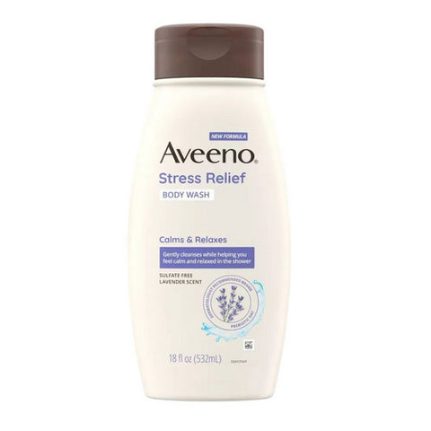 Aveeno, Stress Relief Body Wash Lavender Scent, 18 Oz