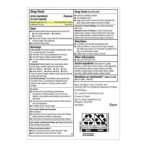 Coricidin Hbp, Maximum Strength Cold Flu And Chest Congestion, 24 Caps