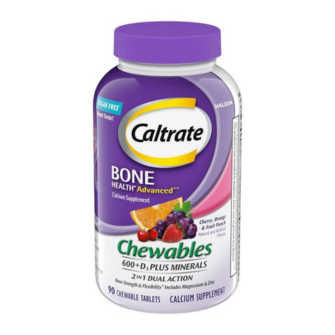 Bone Health Advanced Calcium Cherry Orange And Fruit Punch 90 Tabs by Caltrate