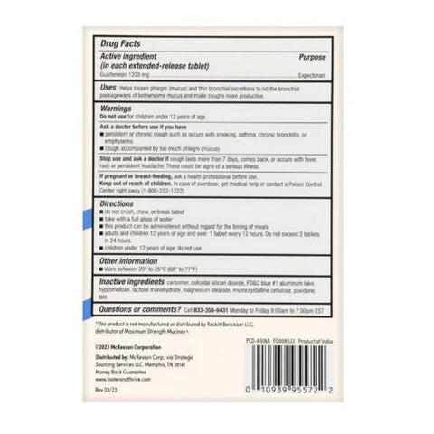 Foster And Thrive, Maximum Strength Mucus Relief Guaifenesin, 1200 Mg, 14 Tabs