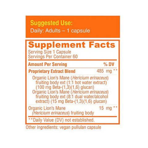 Bold Botanica, Bold Lion's Mane Mushroom, 60 Caps