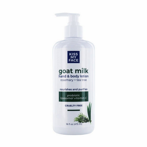 Kiss My Face, Goat Milk Hand & Body Lotion Rosemary + Tea Tree, 16 Oz