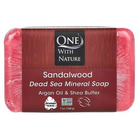 One with Nature, Dead Sea Minerals Bar Soap Sandalwood, 7 Oz