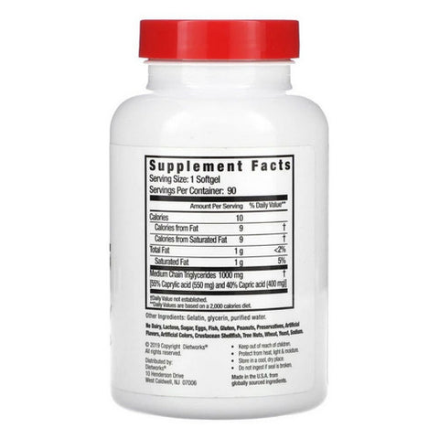 DietWorks, MCT Oil, 1000 Mg, 90 Softgels