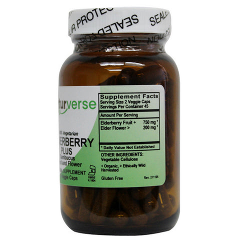 Naturverse, Elderberry Plus Powder Capsules, 90 VegCaps