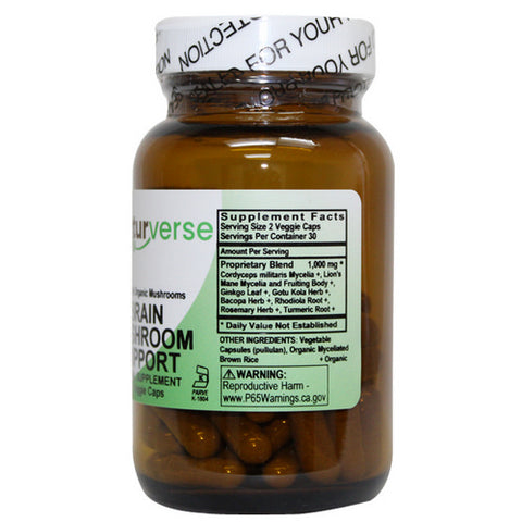 Naturverse, Brain Mushroom Support COG Powder Capsules, 60 VegCaps