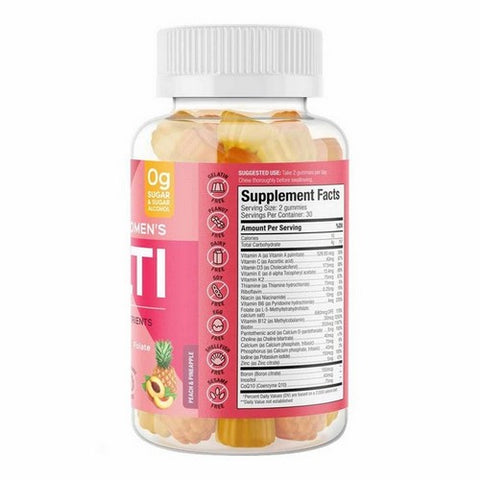 SUKU Vitamins, The Complete Women's Multi Gummy Vitamin Peach And Pineapple, 60 Gummies