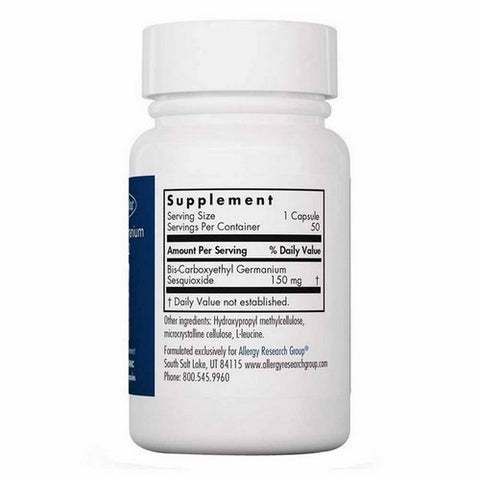 Nutricology/ Allergy Research Group, Organo-Germanium Ge-132, 50 Veg Caps