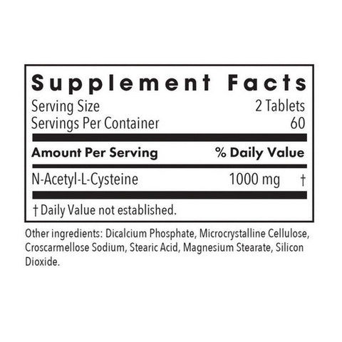 Nutricology/ Allergy Research Group, NAC N-Acetyl-L-Cysteine, 120 Tabs