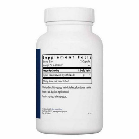 Nutricology/ Allergy Research Group, Thymus Natural Glandular, 75 Veg Caps