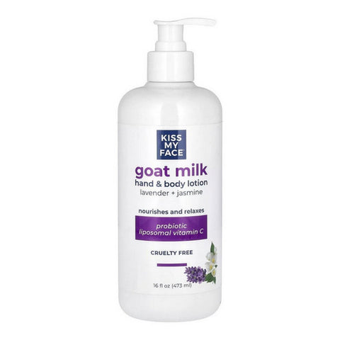 Kiss My Face, Goat Milk Hand & Body Lotion Lavender + Jasmin, 16 Oz