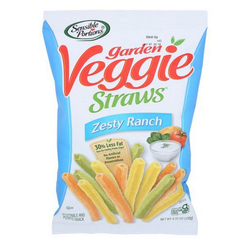 Sensible Portions, Garden Veggie Straws Zesty Ranch, 4.25 Oz (Case Of 12)
