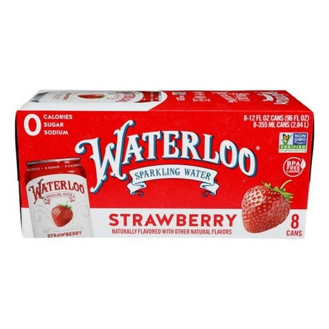 Waterloo Sparkling Water, Sparkling Water Strawberry, 96 Oz (Case Of 3)