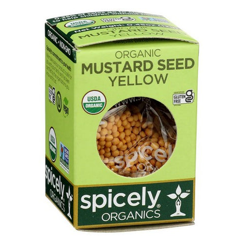 Spicely Organics, Organic Mustard Seeds Yellow, 0.45 Oz (Case Of 6)