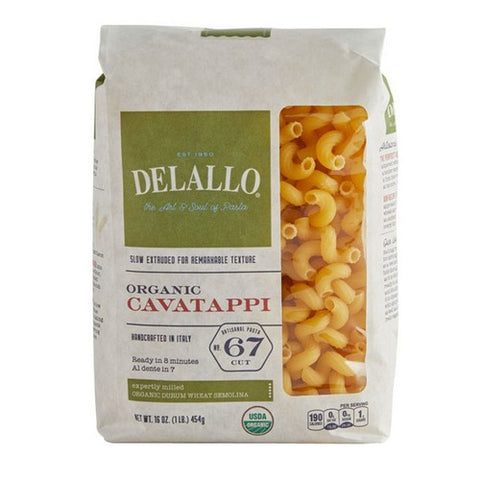 Delallo, Organic Cavatappi Pasta, 1 Lb (Case Of 8)