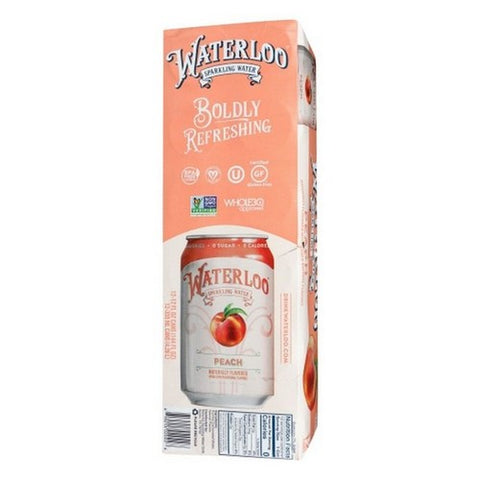 Waterloo Sparkling Water, Sparkling Water Peach, 144 Oz (Case Of 2)